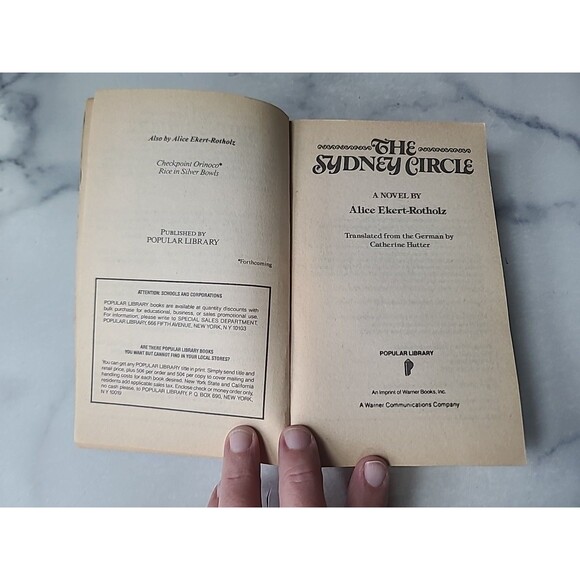 The Sydney Circle By Alice Ekert-Rotholz Paperback - Picture 3 of 10